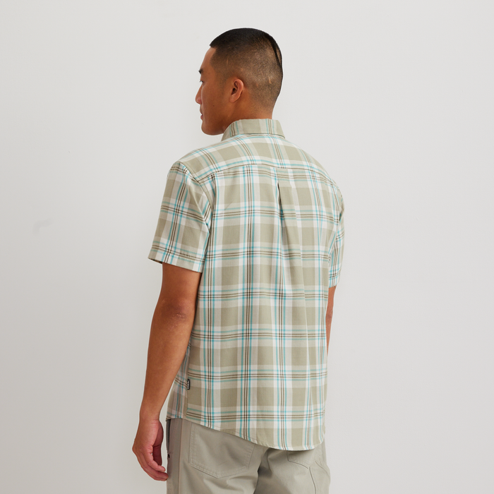Men's Tidelands Short-Sleeve Yarn-Dyed Textured Shirt-Alder-Regular-F1