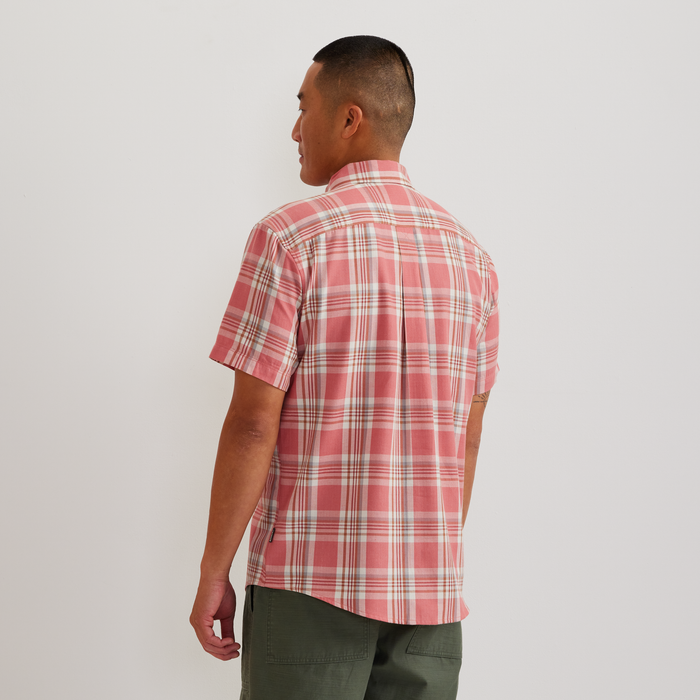 Men's Tidelands Short-Sleeve Yarn-Dyed Textured Shirt-Tangelo-Regular-F1