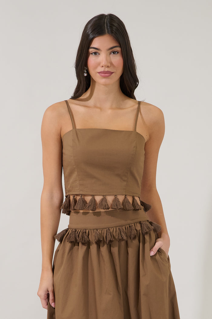 Merony Tassel Trim Cami Top