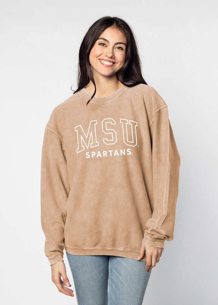 Michigan State Spartans Women's Latte Corded Sweatshirt