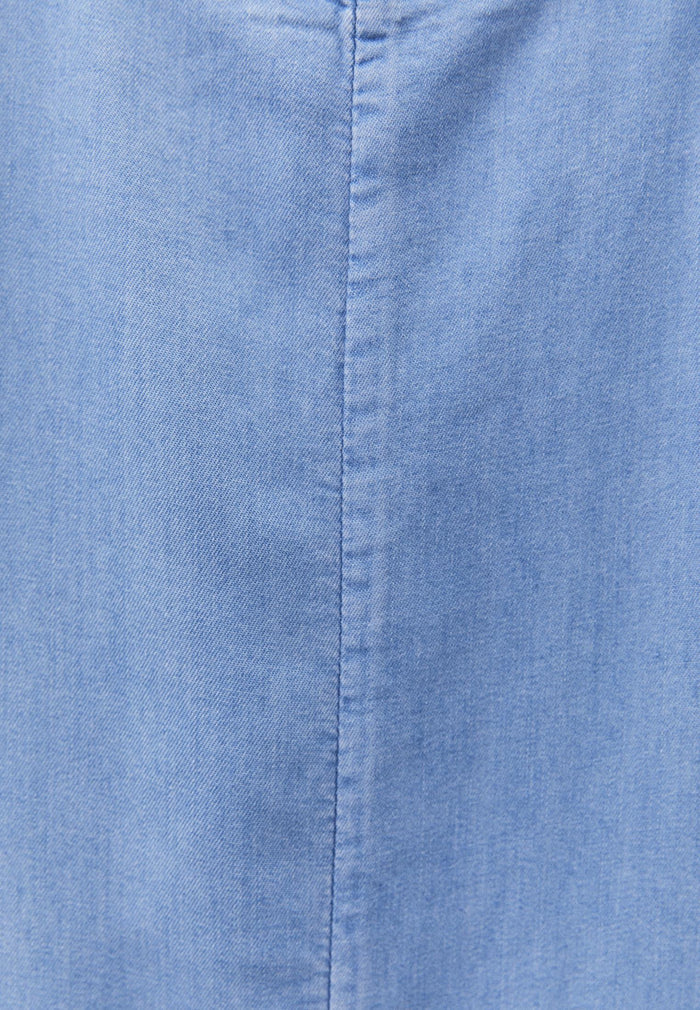 Midi Strappy A-Line Dress - LIGHT BLUE DENIM