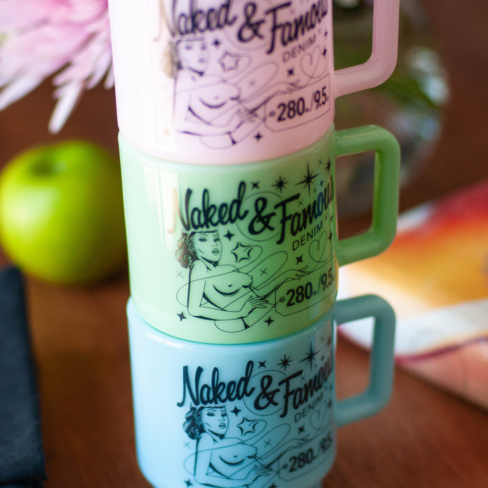 Milk Glass Stackable Mug - Delphite Blue by Naked & Famous Denim