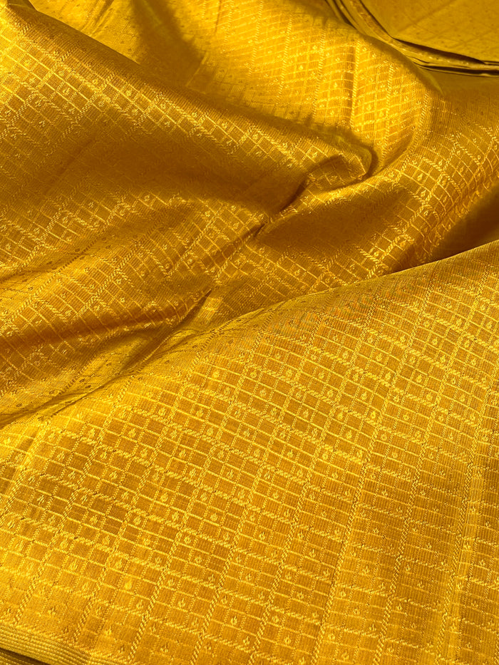 Mini Squares Kanchipuram Silk Fabric