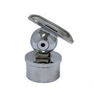 MOD 50 - RAIL SUPPORT BALL JOINER ROUND WITH SWIVEL CURVED SADDLE 316 STAINLESS STEEL - Image 1