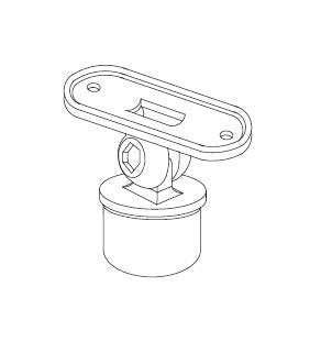 MOD 50 - RAIL SUPPORT BALL JOINER ROUND WITH SWIVEL CURVED SADDLE 316 STAINLESS STEEL - Image 2