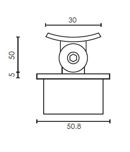MOD 50 - RAIL SUPPORT BALL JOINER ROUND WITH SWIVEL CURVED SADDLE 316 STAINLESS STEEL - Image 3