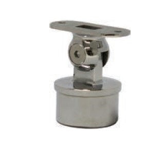 MOD 50 - RAIL SUPPORT BALL JOINER ROUND WITH SWIVEL FLAT SADDLE 316 STAINLESS STEEL - Image 1
