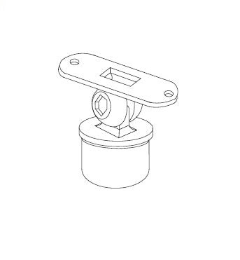 MOD 50 - RAIL SUPPORT BALL JOINER ROUND WITH SWIVEL FLAT SADDLE 316 STAINLESS STEEL - Image 2