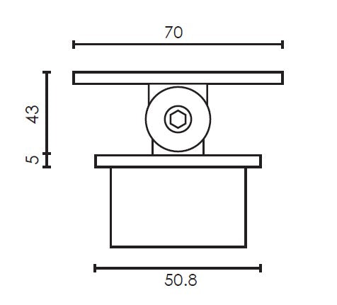 MOD 50 - RAIL SUPPORT BALL JOINER ROUND WITH SWIVEL FLAT SADDLE 316 STAINLESS STEEL - Image 3
