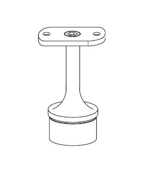 MOD 50 - ROUND 316 STAINLESS STEEL RAIL SUPPORT - FIXED FLAT SADDLE - Image 2
