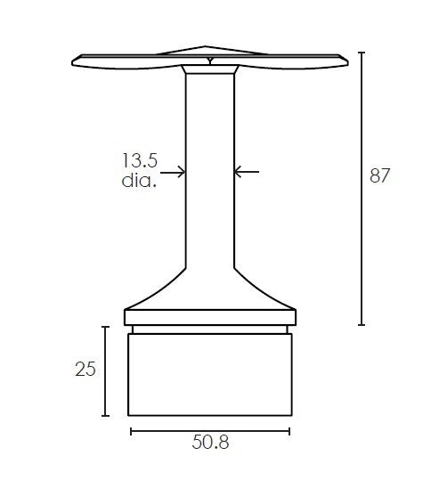 MOD 50 - ROUND 316 STAINLESS STEEL RAIL SUPPORT FIXED CURVED 135 Degrees SADDLE - Image 2