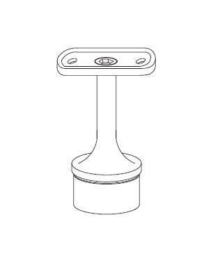 MOD 50 - ROUND 316 STAINLESS STEEL RAIL SUPPORT FIXED CURVED SADDLE - Image 2