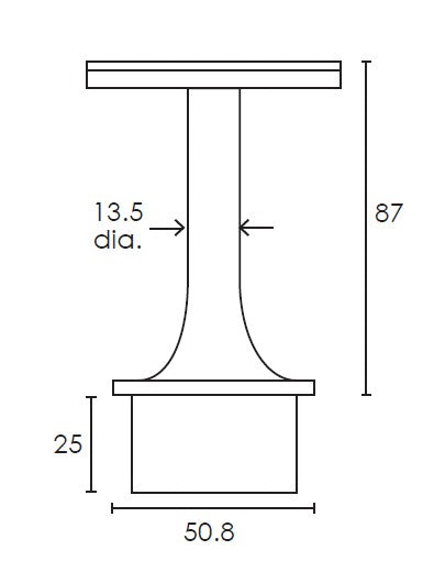 MOD 50 - ROUND 316 STAINLESS STEEL RAIL SUPPORT FIXED CURVED SADDLE - Image 3