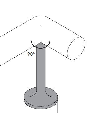 MOD 50 - ROUND 316 STAINLESS STEEL RAIL SUPPORT FIXED CURVED90 Degrees SADDLE - Image 3