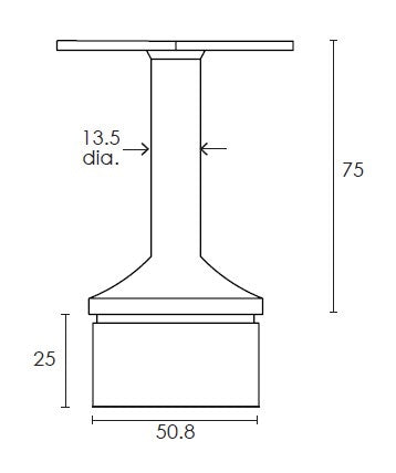 MOD 50 - ROUND 316 STAINLESS STEEL RAIL SUPPORT FIXED FLAT 135 Degrees SADDLE - Image 2