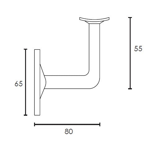 MOD 50 - ROUND 316 STAINLESS STEEL WALL SUPPORT FIXED CURVE SADDLE - Image 2