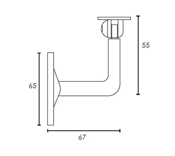 MOD 50 - ROUND 316 STAINLESS STEEL WALL SUPPORT SWIVEL FLAT SADDLE - Image 2