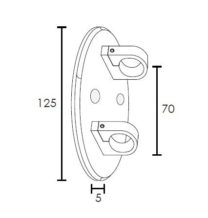 MOD 50 - ROUND WALL BRACKET 316 STAINLESS STEEL - Image 2