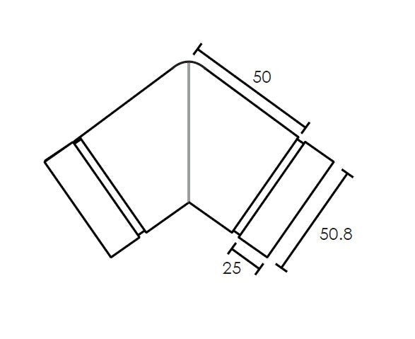 MOD 50 - ROUND90 Degrees JOINER 316 STAINLESS STEEL - Image 2