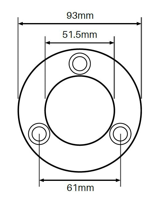 MOD50 base plate (weld on) stainless steel - Image 2