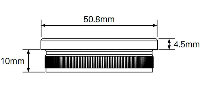 MOD50 flat end cap SS316 for stainless steel 50mm diameter posts - Image 2