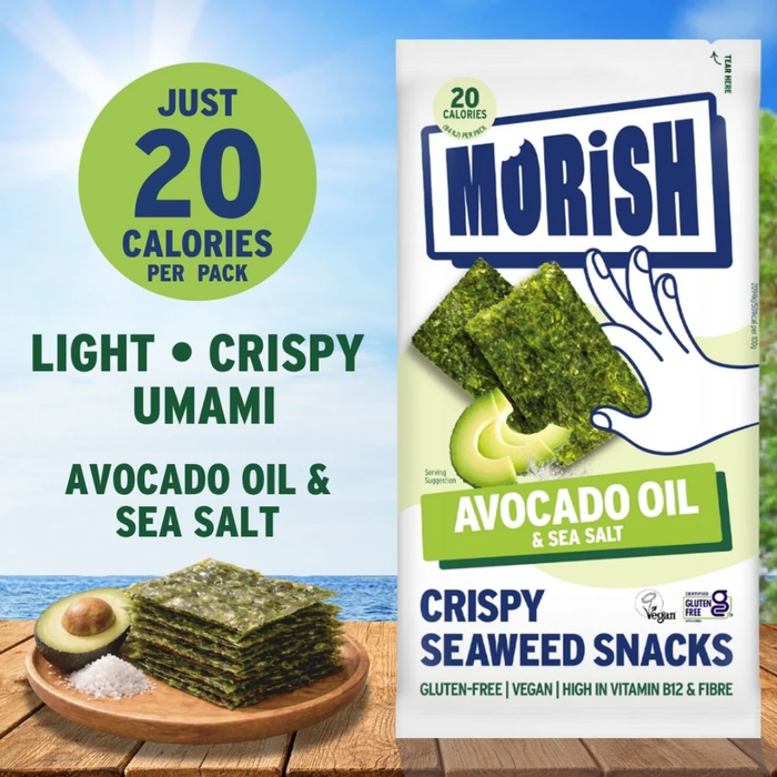 Morish Crispy Avocado Oil Seaweed Snacks 5 x 4g