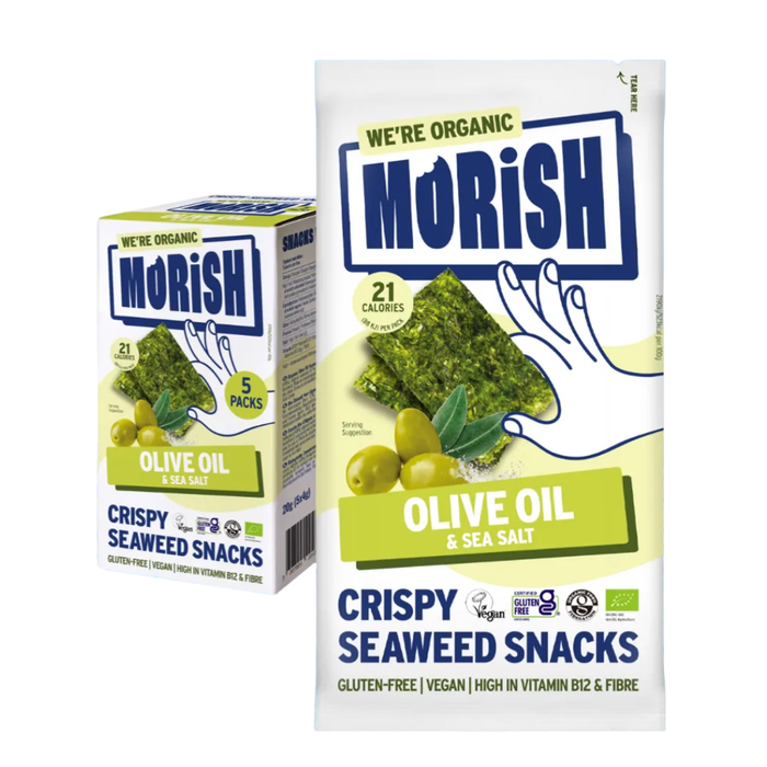 Morish Organic Olive Oil Seaweed Snacks 5 x 4g