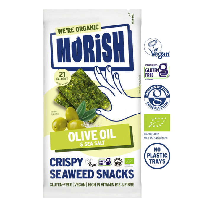 Morish Organic Olive Oil Seaweed Snacks 5 x 4g
