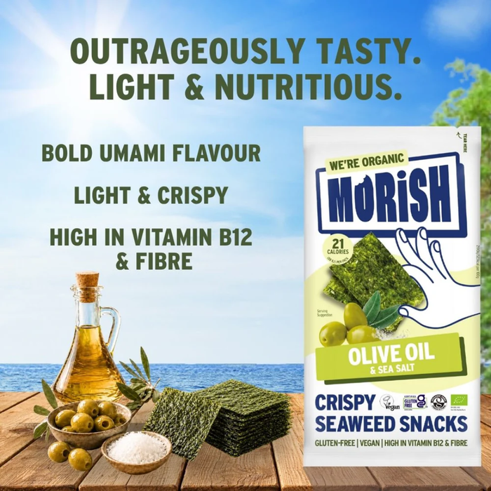 Morish Organic Olive Oil Seaweed Snacks 5 x 4g