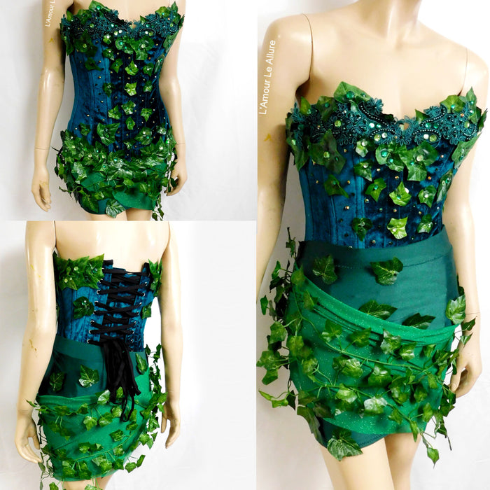 Mother Nature Nightshade Botanical Villain Corset and Skirt Costume Rave Cosplay Halloween
