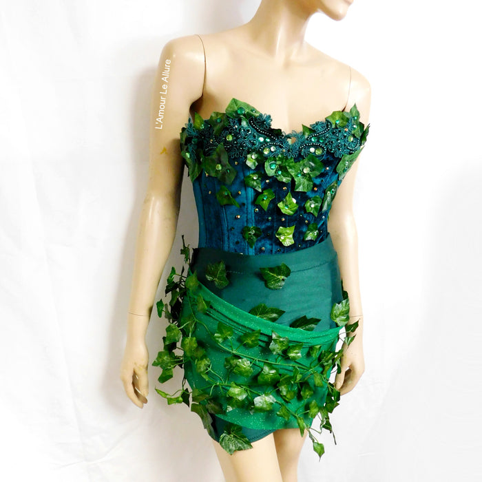 Mother Nature Nightshade Botanical Villain Corset and Skirt Costume Rave Cosplay Halloween