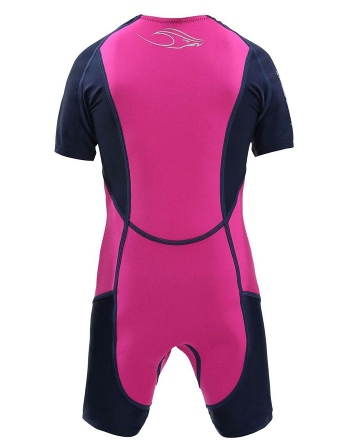 Pink Michael Phelps Stingray HP short sleeve kids wetsuit