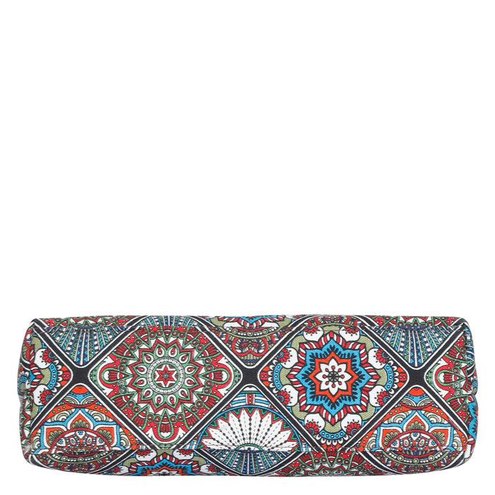 Boho multicolour printed canvas shoulder‑sling bag with soft relaxed silhouette for everyday and travel use-bottom image