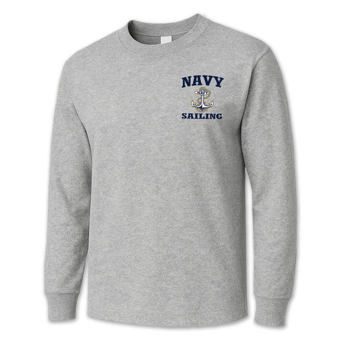 Navy Anchor Sailing Long Sleeve T-Shirt
