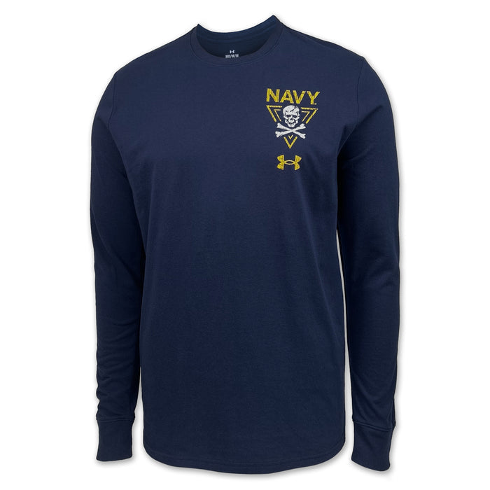 Navy Under Armour 2-Sided Jolly Rogers Fear the Bones Triangle Long Sleeve T-Shirt (Navy)