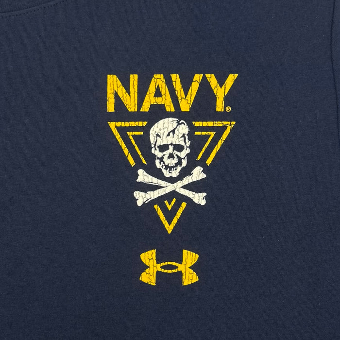 Navy Under Armour 2-Sided Jolly Rogers Fear the Bones Triangle Long Sleeve T-Shirt (Navy)