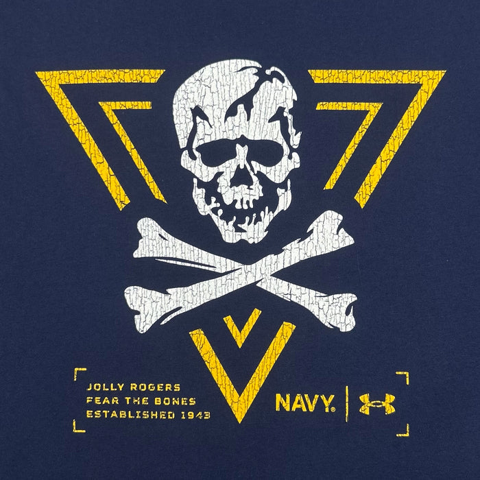 Navy Under Armour 2-Sided Jolly Rogers Fear the Bones Triangle Long Sleeve T-Shirt (Navy)