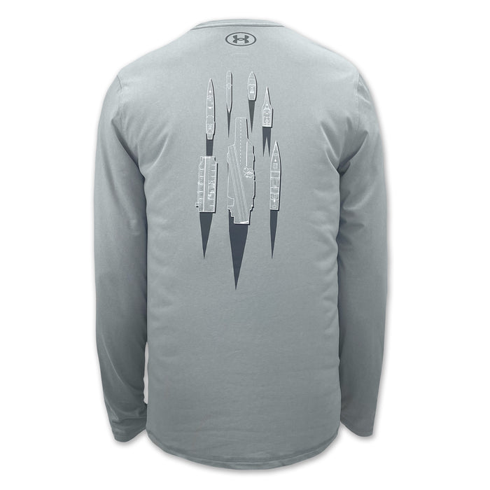 Navy Under Armour Damn the Torpedoes Ship Long Sleeve T-Shirt (Grey)