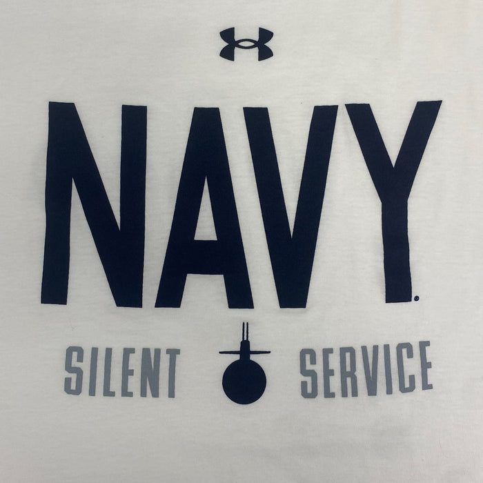 Navy Under Armour Silent Service Tech Long Sleeve T-Shirt (White)