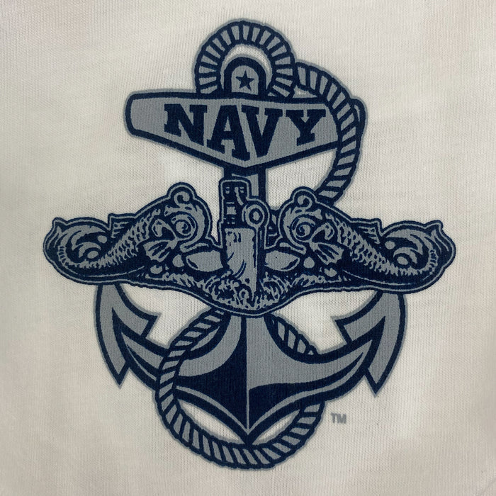 Navy Under Armour Silent Service Tech Long Sleeve T-Shirt (White)