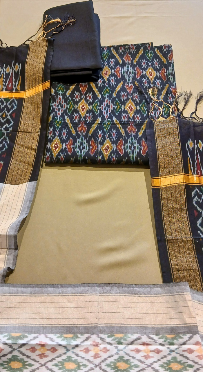 Noor Kaira Ikkat Pure Silk Unstitched Suit