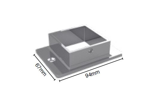 Oblong flange for 50mm square post - Image 1