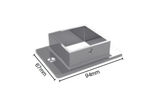 Oblong flange for 50mm square post - Image 1