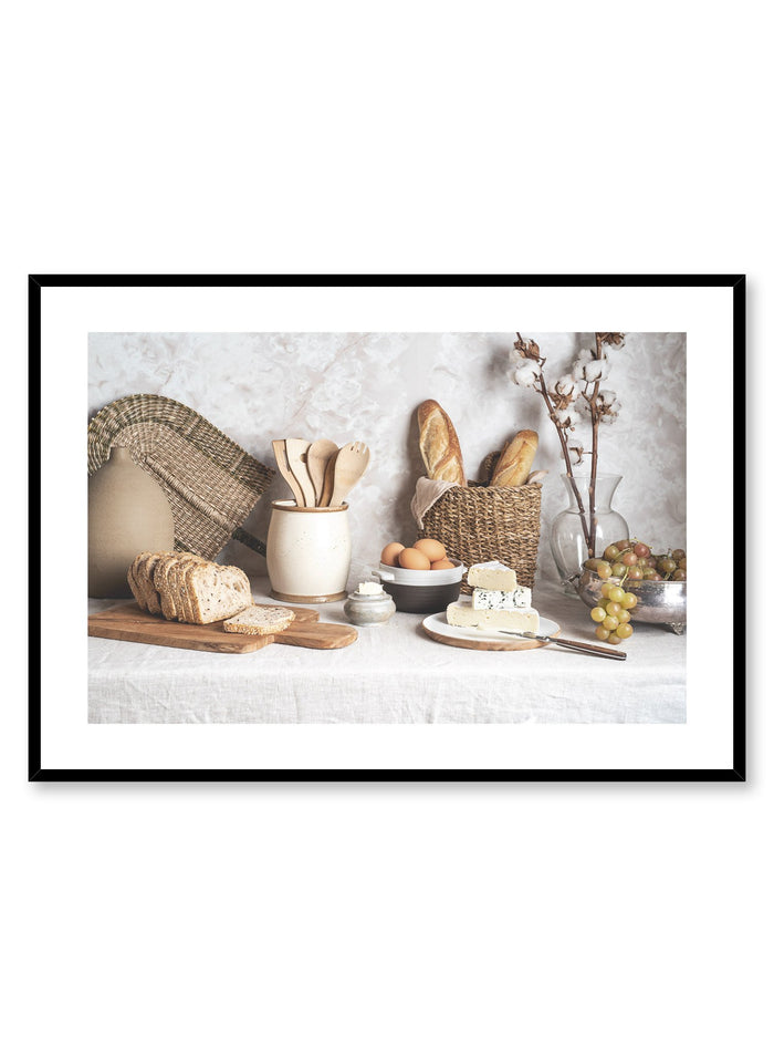 Ode to Carbs is a food still life photography poster with bread, butter and cheese by Opposite Wall.