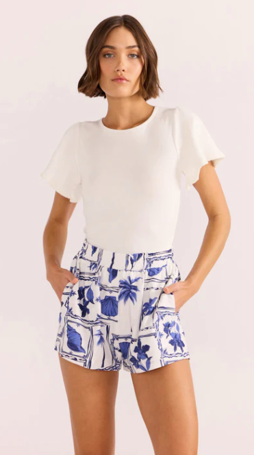 Odette Flutter Tee- White