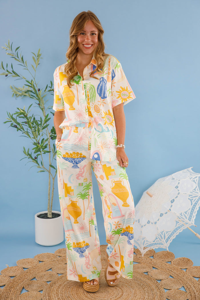 Women's Printed Matching Set- Women's Vacation Two Piece Set- Women's European Summer Outfits