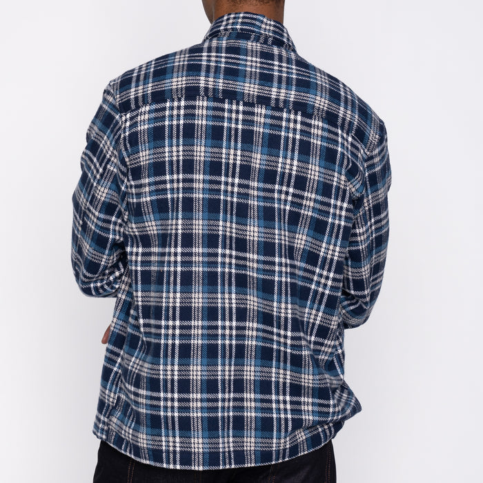 Over Shirt - Triple Yarn Twill Check Brush - Navy by Naked & Famous Denim