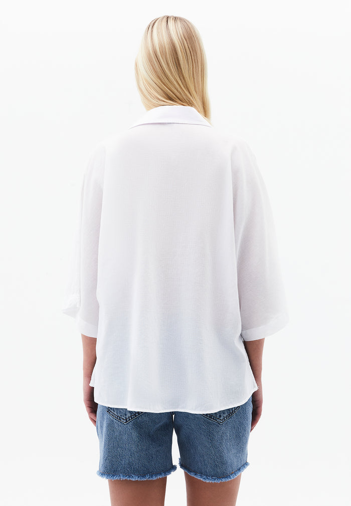 Oversize Shirt With Pocket Detail - WHITE