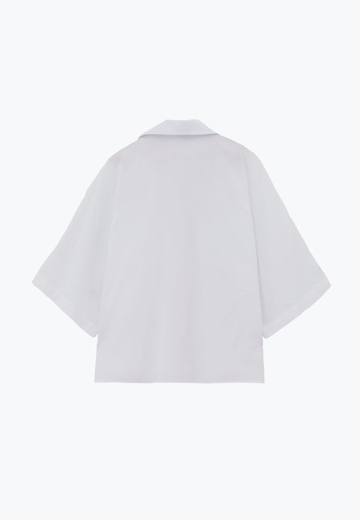 Oversize Shirt With Pocket Detail - WHITE