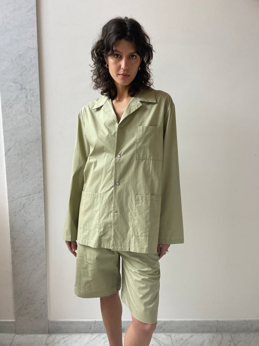Oversized Pyjama Shirt, Pistachio BAMBOU ROGER KWONG